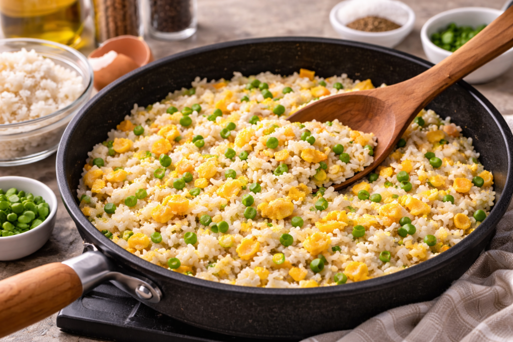 Arroz com ovo simples e barato