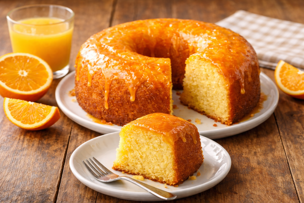 Bolo de laranja simples de liquidificador