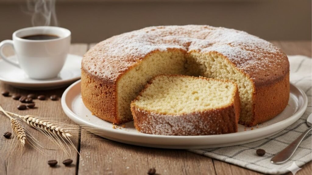 Bolo simples de trigo para o café da tarde