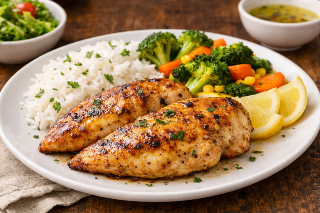 Frango grelhado rápido com poucos ingredientes