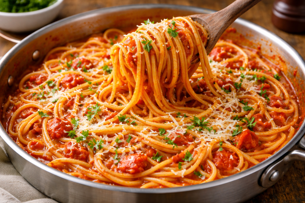 Macarrão simples de panela que fica pronto em minutos