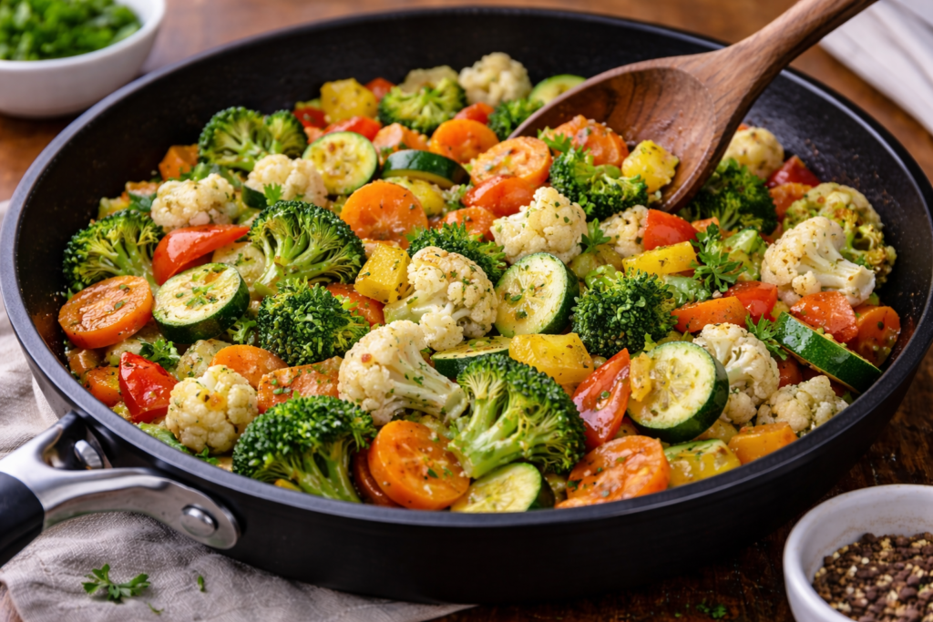 Refogado simples de legumes para o dia a dia